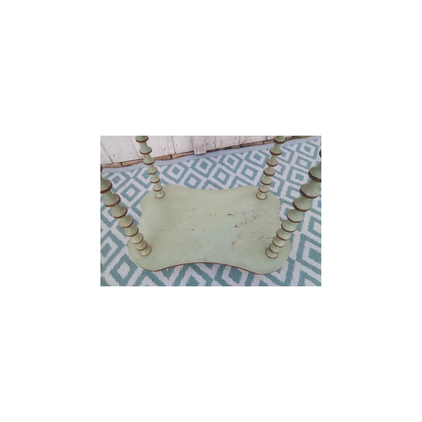 Etagère bobines patinée monogrammée