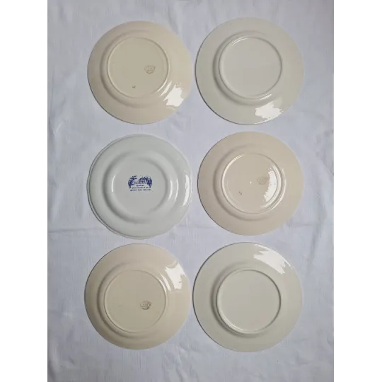 Assiettes plates bleues vintage