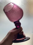 Duo de coupes en verre bullé violet
