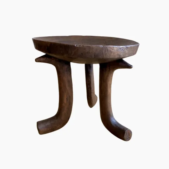 Tabouret tripode éthiopien en bois
