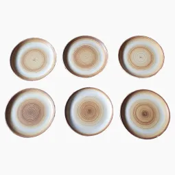 Assiettes à dessert en grès