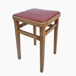 Tabouret vintage skaï rouge