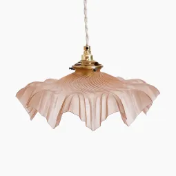 Suspension ancienne en opaline et laiton