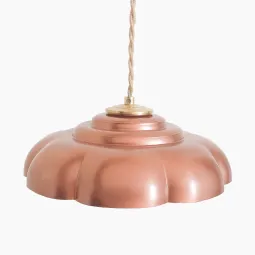 Suspension abat jour vintage cuivré