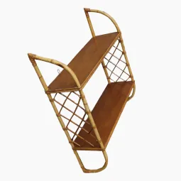 Étagère rotin vintage