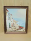 Tableau – Village bord de mer – signé Puig