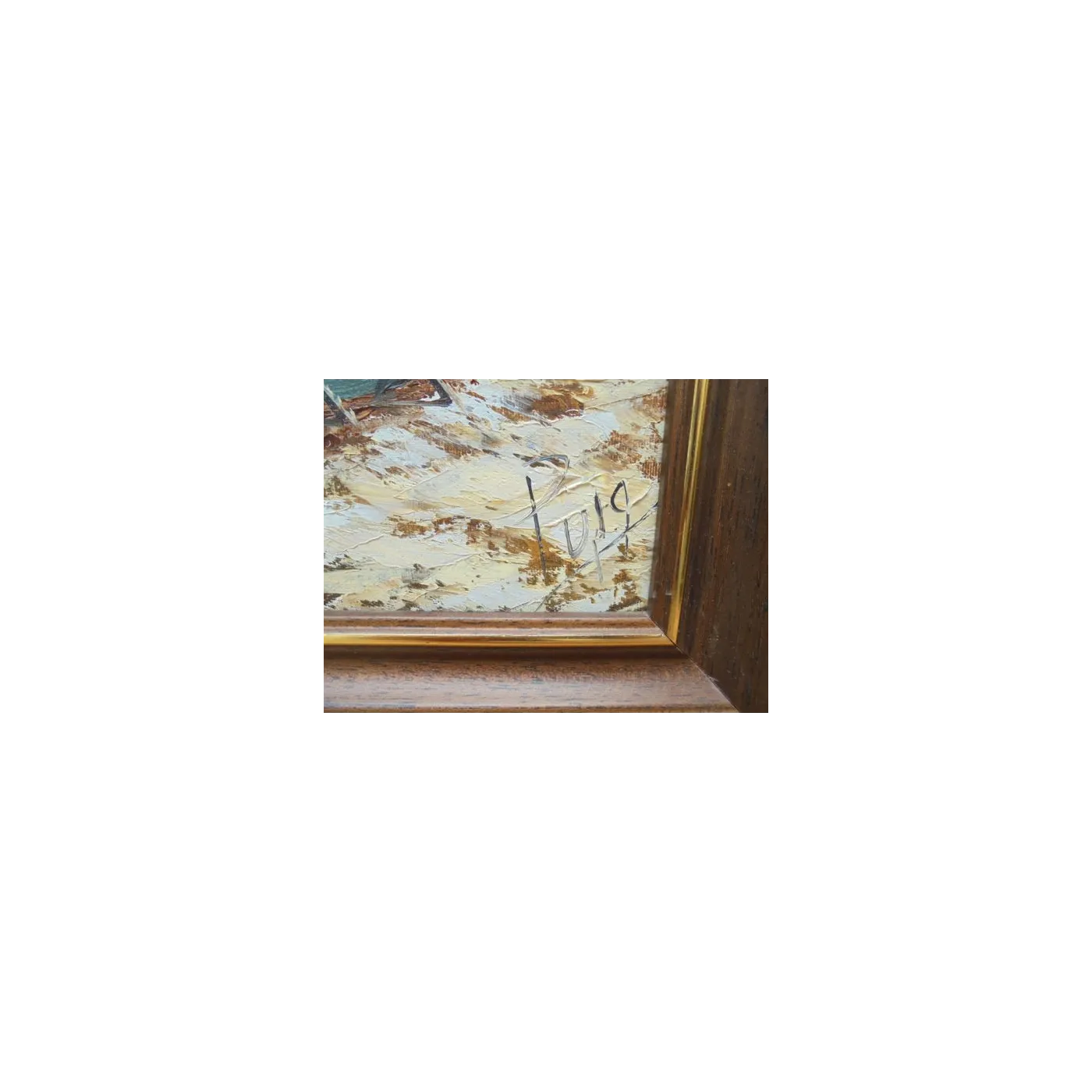 Tableau – Village bord de mer – signé Puig