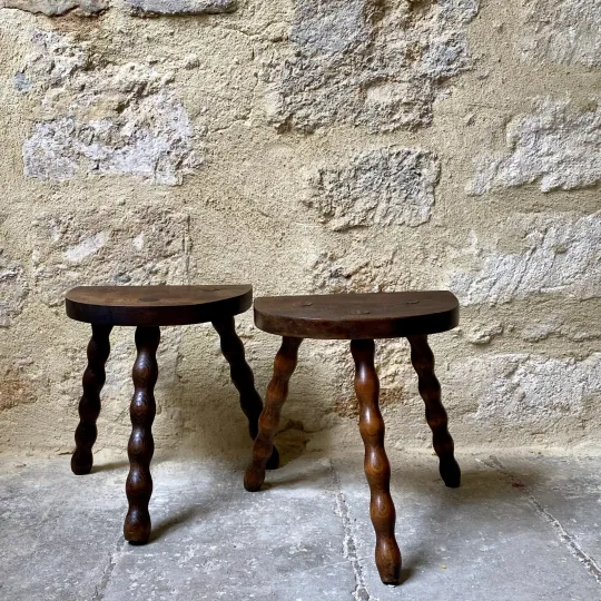 Tabouret tripode x2