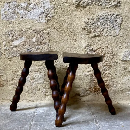 Tabouret tripode x2