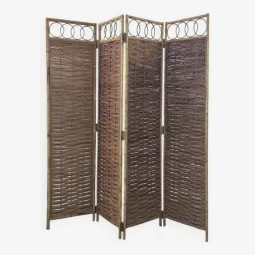 Paravent en rotin italien des années 60