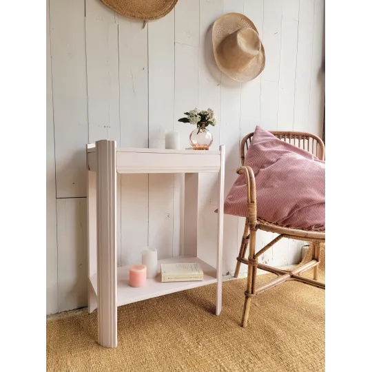 petite console bout de canapé art déco ancien en bois