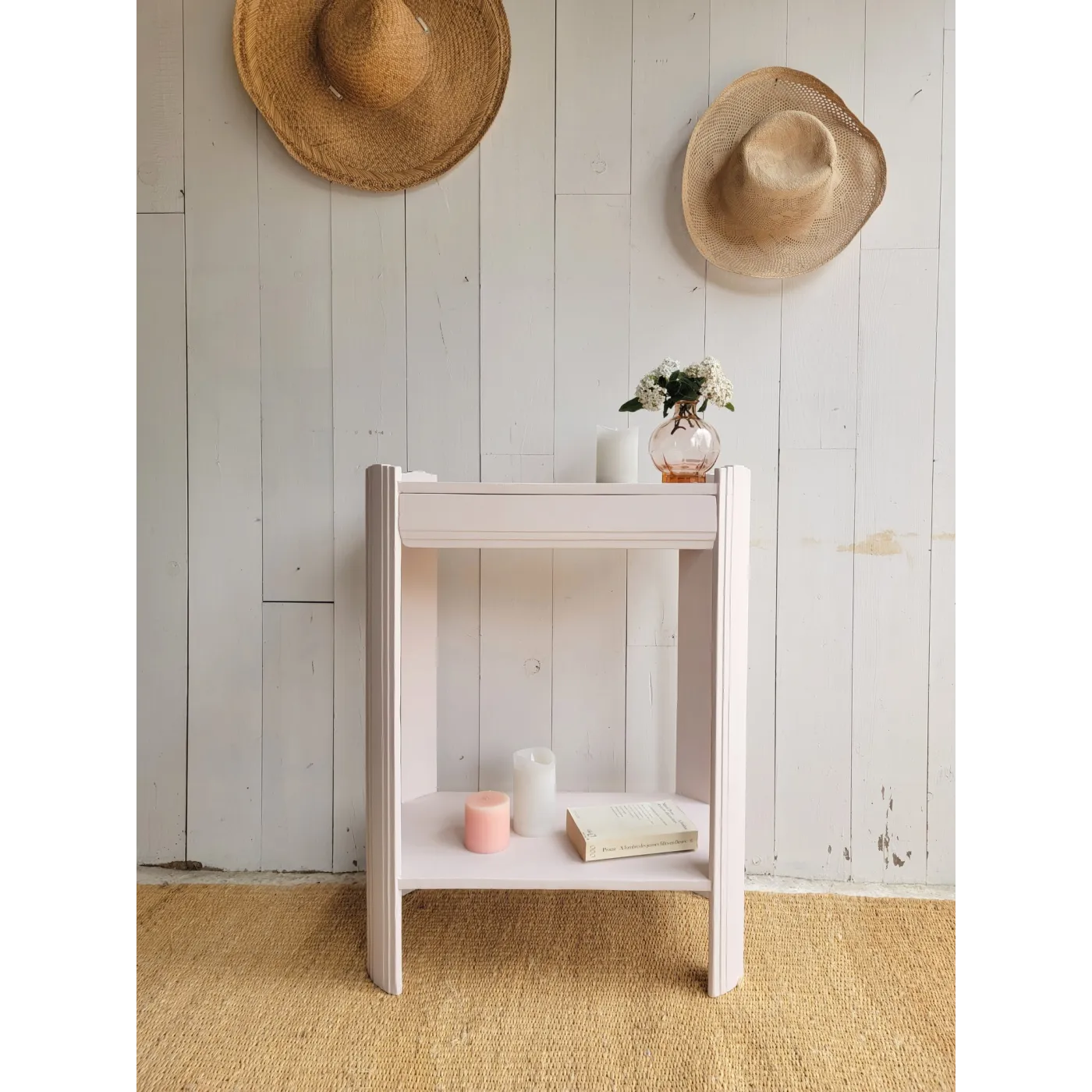 petite console bout de canapé art déco ancien en bois