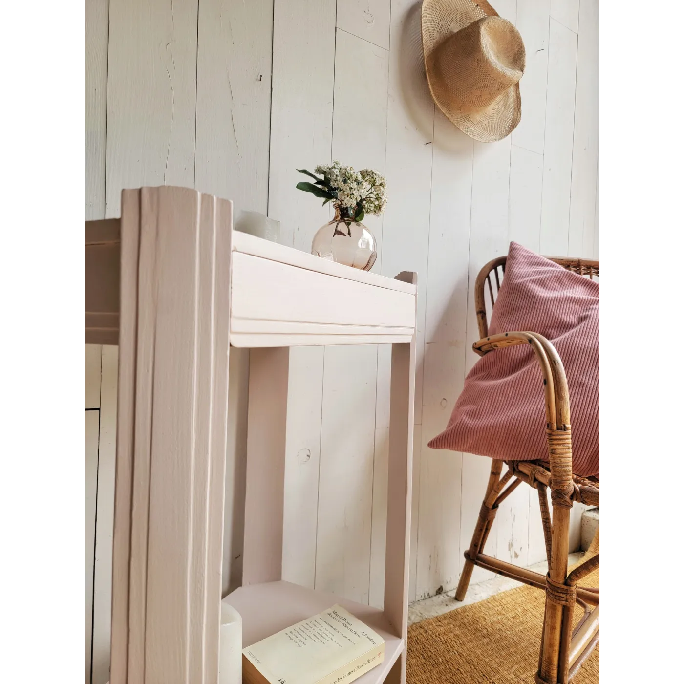 petite console bout de canapé art déco ancien en bois