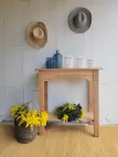meuble console ancien art déco en bois brut