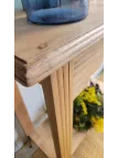 meuble console ancien art déco en bois brut
