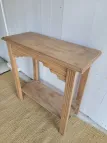 meuble console ancien art déco en bois brut