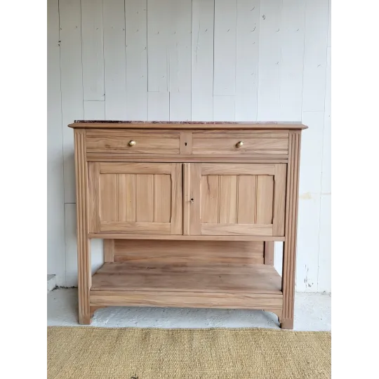 buffet console ancien bois plateau marbre