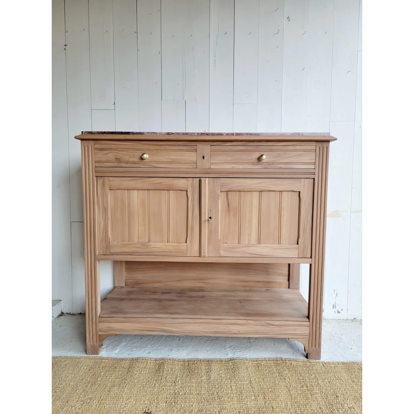 buffet console ancien bois plateau marbre