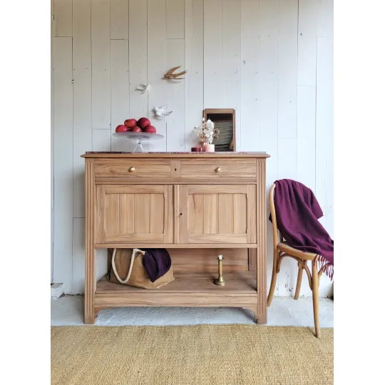 buffet console ancien bois plateau marbre