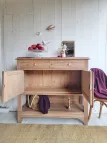 buffet console ancien bois plateau marbre