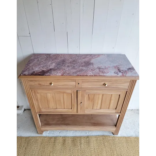 buffet console ancien bois plateau marbre