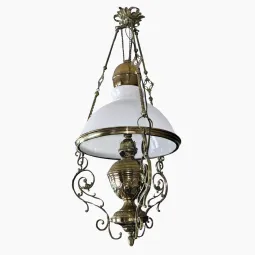 Grande suspension Napoléon III lampe à pétrole