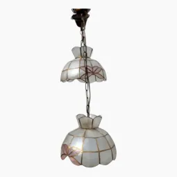 Lot de 2 suspensions vintage en nacre