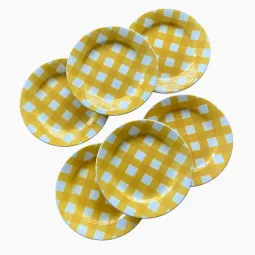 Assiette à dessert jaune x6