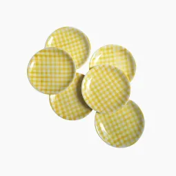 Assiettes plates à carreaux Salins