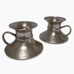 Paire de bougeoirs laiton massif vintage