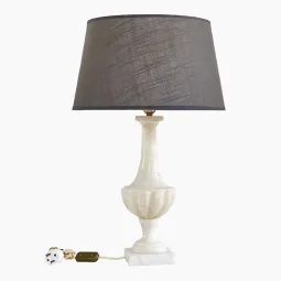 Lampe pieds en pierre d’albâtre forme Médicis